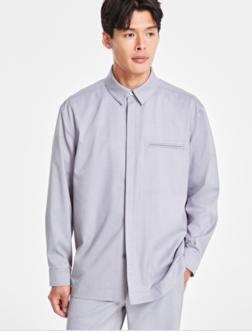 Alfani Men's Clean One Pocket Heathered Shirt Jacket,SIZE 3XL NWT